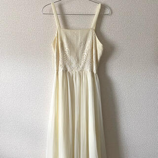 vintage 白　マキシ　ワンピース　ドレス(ロングワンピース/マキシワンピース)