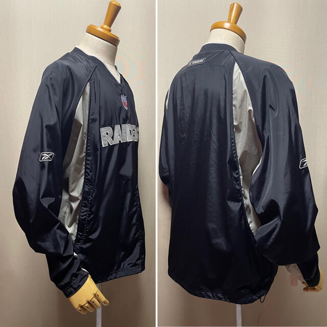 Reebok(リーボック)のNFL  LV RAIDERS   チーム•ジャケット  Size M メンズのジャケット/アウター(ナイロンジャケット)の商品写真