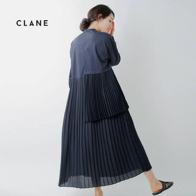 CLANE ミックスプレートレイヤーワンピース