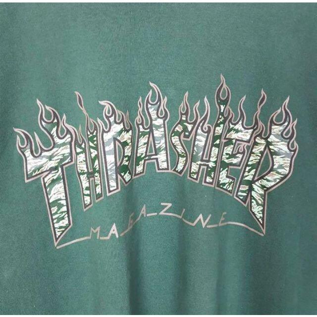 THRASHER 古着 オーバーサイズ 緑の通販 by 〜つばさの古着屋〜@フォロー割実施中‼️|スラッシャーならラクマ - THRASHER エンブレムロゴ ロンT 定番限定品