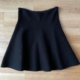 ザラ(ZARA)のZARA ニット　ミニ　スカート  ブラック　美品(ミニスカート)