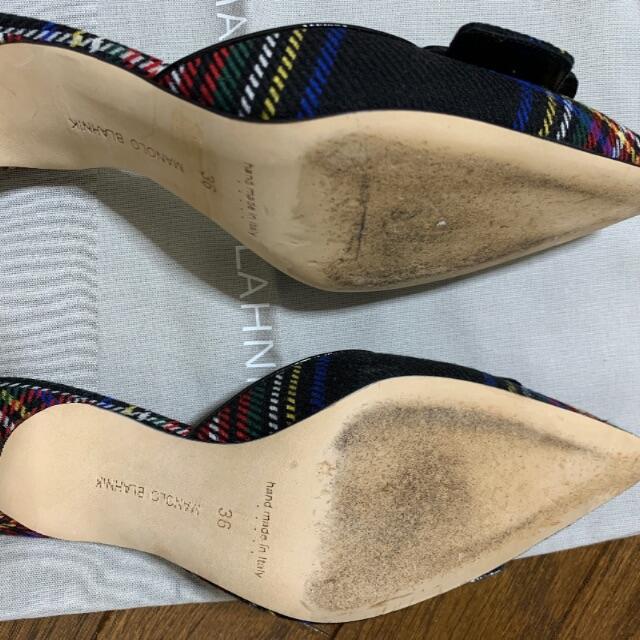 MANOLO BLAHNIK(マノロブラニク)のマノロブラニク　ミュール　パンプス　チェック　36 ピッピシック レディースの靴/シューズ(ハイヒール/パンプス)の商品写真