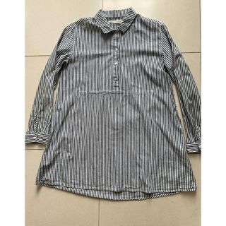 ザラ(ZARA)のZARA  ガールズ　ストライプロングシャツ　サイズ11/12 152cm(ブラウス)