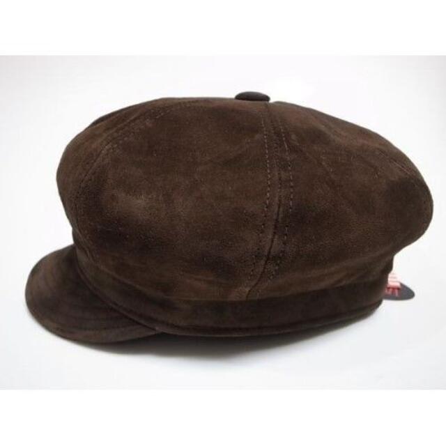 ニューヨークハットUSA製Suede Spitfireスエード革製 茶 XL新品