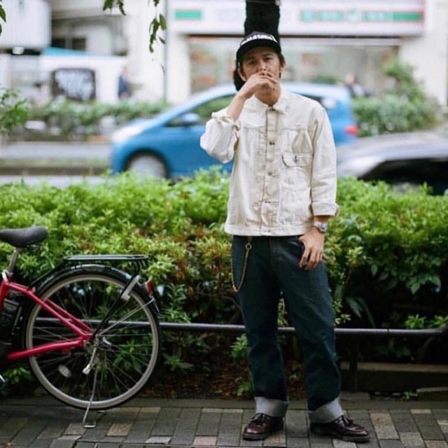 three face x csf ホワイトデニム セットアップ