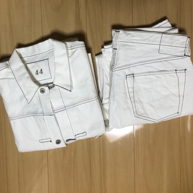 three face x csf ホワイトデニム セットアップ