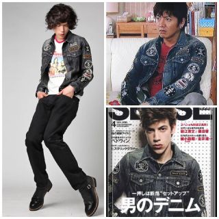 ヒステリックグラマー(HYSTERIC GLAMOUR)の★キムタク着★ヒステリックグラマーロッカーズフルデコワッペンデニムジャケット　M(Gジャン/デニムジャケット)