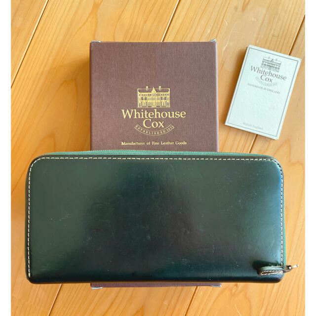 WHITEHOUSE COX - Whitehouse cox 長財布 ラウンドジップ グリーン の