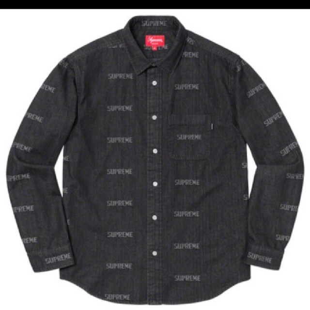 supreme 19ss logo denim shirt