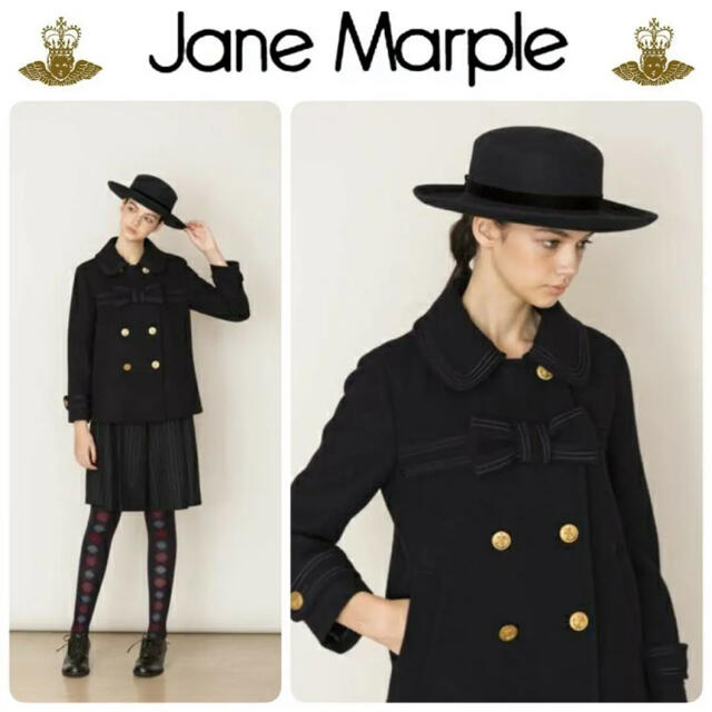 JaneMarple(ジェーンマープル)の定価53,680円 ジェーンマープル 高級メルトンウールリボンヨーク レディースのジャケット/アウター(チェスターコート)の商品写真