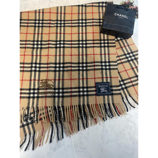 BURBERRY - 美品☆バーバリーBurberry ウール マフラー 大判ストールの ...