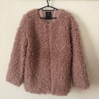 ダブルクローゼット(w closet)の【w closet】もこもこボアアウター／ピンク(毛皮/ファーコート)