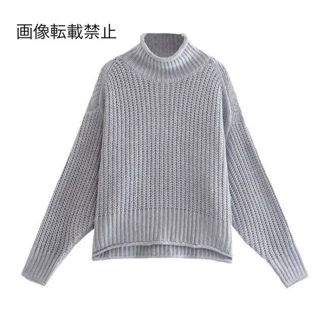 ZARA(ザラ)の🌰9月新作🌾5894◆gray グレー ハイネック ニット セーター レディースのトップス(ニット/セーター)の商品写真