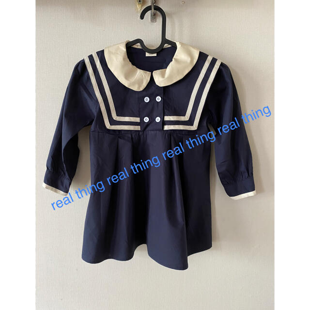 ☆新作セーラー襟の学院風ネイビーワンピース☆ キッズ/ベビー/マタニティのキッズ服女の子用(90cm~)(ワンピース)の商品写真