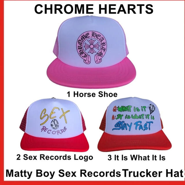 新品CHROMEHEARTS×mattyboy cap SEX RECORDS