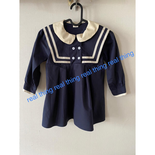 ☆新作セーラー襟の学院風ネイビーワンピース☆ キッズ/ベビー/マタニティのキッズ服女の子用(90cm~)(ワンピース)の商品写真