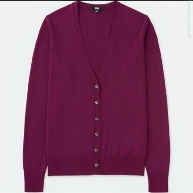 UNIQLO(ユニクロ)のユニクロ　エクストラファインメリノVネックカーディガン(長袖) XS レディースのトップス(カーディガン)の商品写真