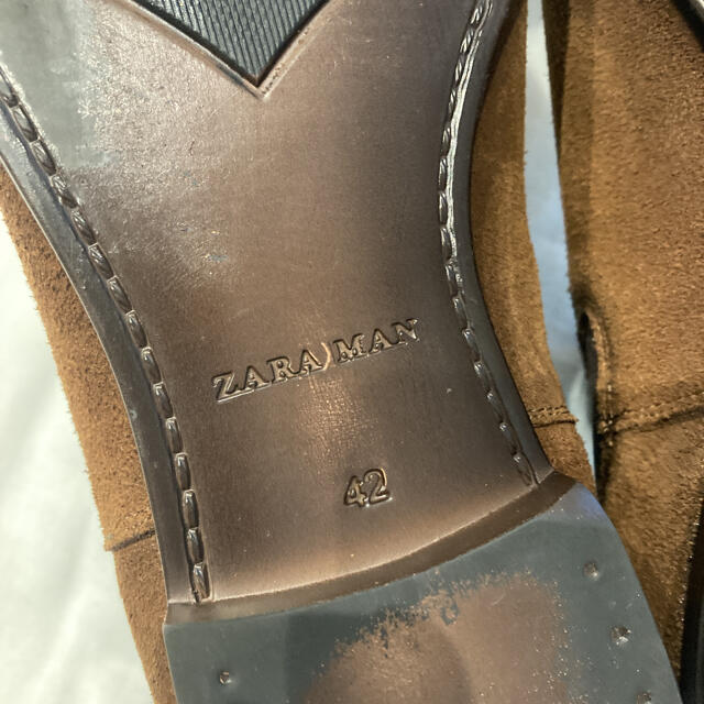 ZARA(ザラ)の【極美品】ZARA ザラ ショートブーツ サイドゴア スエード レザー ブラウン メンズの靴/シューズ(ブーツ)の商品写真