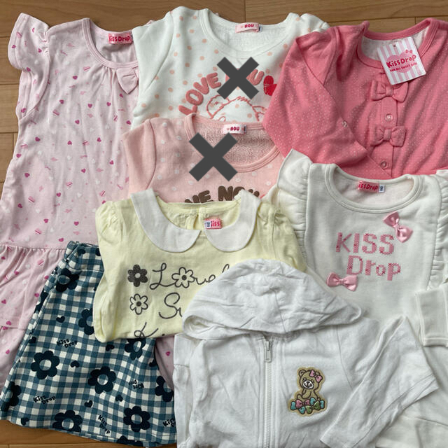 お値下げ　KissDrop 6点セット　110        女の子　未使用あり キッズ/ベビー/マタニティのキッズ服女の子用(90cm~)(その他)の商品写真