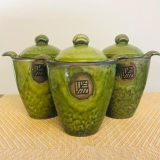 ルクルーゼ(LE CREUSET)のレア★Jars ジャス キャンディポット グリーン3個セット(食器)