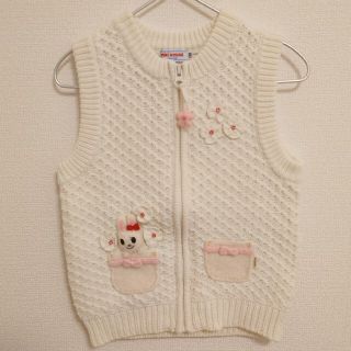 ミキハウス(mikihouse)の美品　ミキハウス　うさこ　編みモチーフ付き　ニットベスト　110cm(ジャケット/上着)