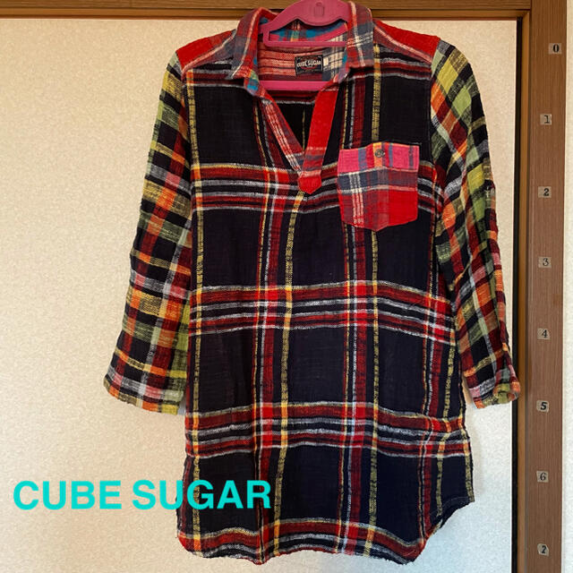 CUBE SUGAR(キューブシュガー)のCUBE SUGAR クレイジーチェックチュニック レディースのトップス(チュニック)の商品写真