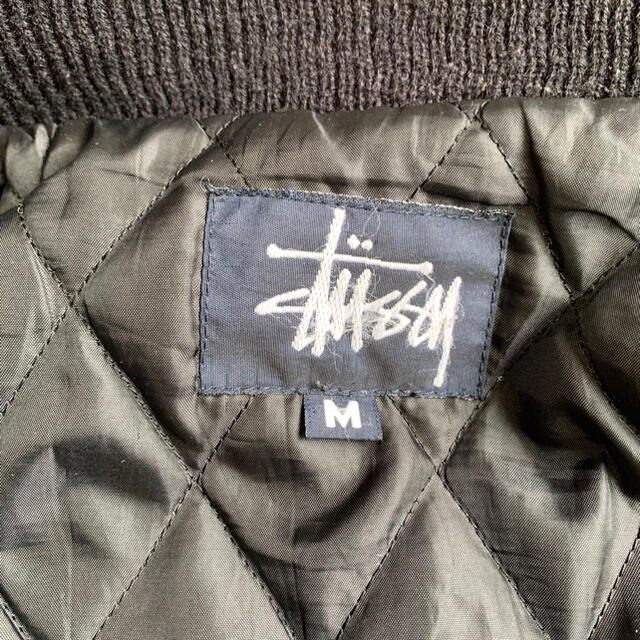 STUSSY(ステューシー)のvintage USA製　STUSSY BIG4 袖レザー　スタジャン メンズのジャケット/アウター(スタジャン)の商品写真