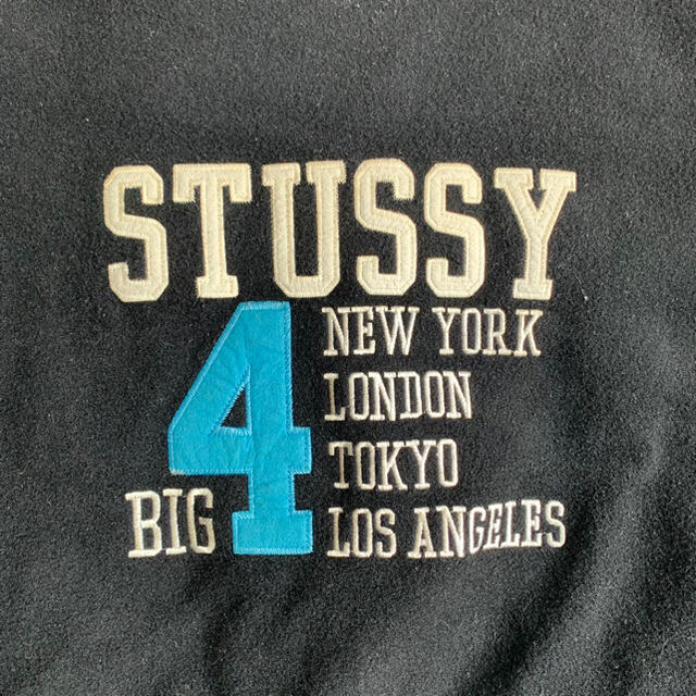 STUSSY(ステューシー)のvintage USA製　STUSSY BIG4 袖レザー　スタジャン メンズのジャケット/アウター(スタジャン)の商品写真