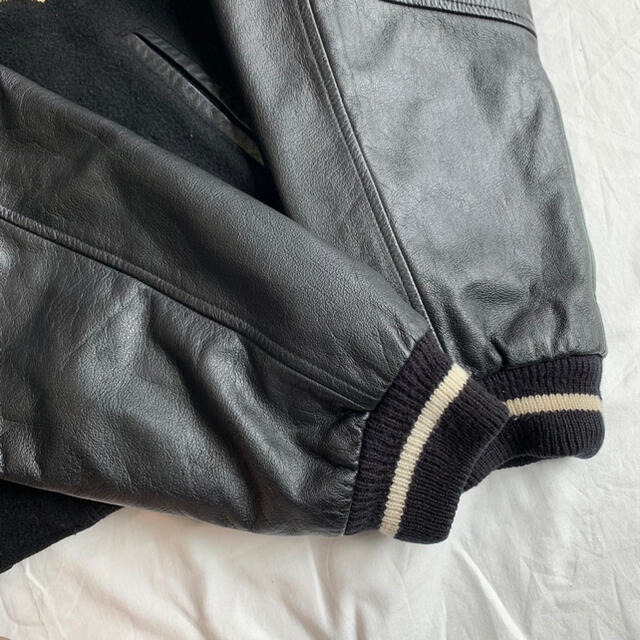 STUSSY(ステューシー)のvintage USA製　STUSSY BIG4 袖レザー　スタジャン メンズのジャケット/アウター(スタジャン)の商品写真