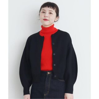 ドットアンドストライプスチャイルドウーマン(Dot&Stripes CHILDWOMAN)の●AMOSSAミラノリブ BIGパフクルーネックカーディガン(カーディガン)