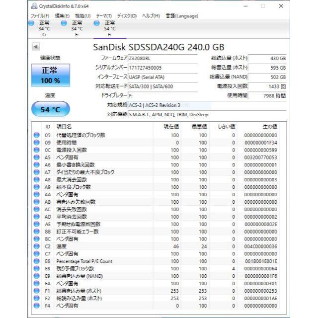 SanDisk 内蔵SSD 2.5インチ / 240GB スマホ/家電/カメラのPC/タブレット(PCパーツ)の商品写真