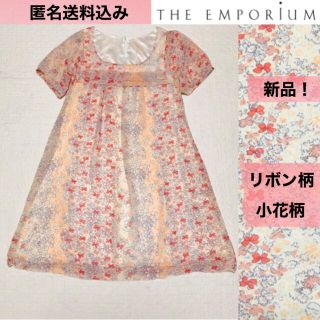 ジエンポリアム(THE EMPORIUM)の新品！リボン・花柄フレアミニワンピース THE EMPORIUM【匿名送料込み】(ミニワンピース)