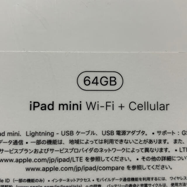 ☆iPad mini 5 Cellular 64GB Silver SIMフリー 3