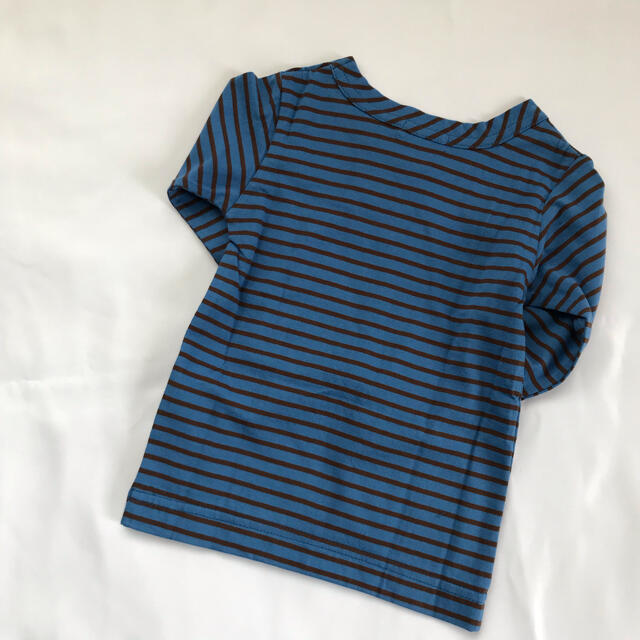 ampersand(アンパサンド)のampersand ボーダーTシャツ ロンT サイズ90 未使用 子供服 キッズ/ベビー/マタニティのキッズ服男の子用(90cm~)(Tシャツ/カットソー)の商品写真