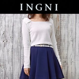 イング(INGNI)の美品☆INGNIケーブル肩リボントップスイングマジェスティックレゴンロジータ(カットソー(長袖/七分))