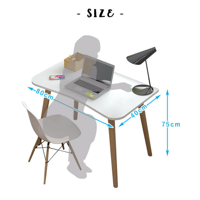 パソコンデスク 省スペース　テレワーク　幅80㎝ 奥行40㎝　I字型　シンプル 8
