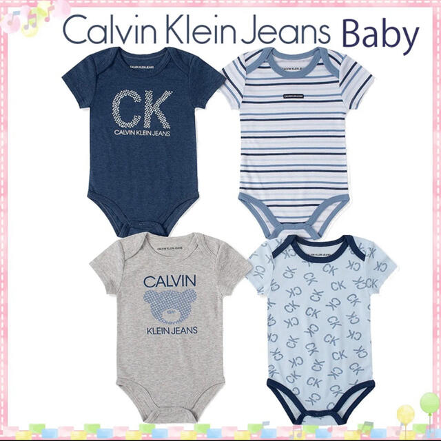 Calvin Klein jeansベビー半袖ロンパース