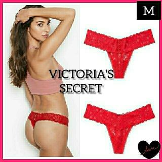 ヴィクトリアズシークレット(Victoria's Secret)のレッド/Mサイズ(ショーツ)