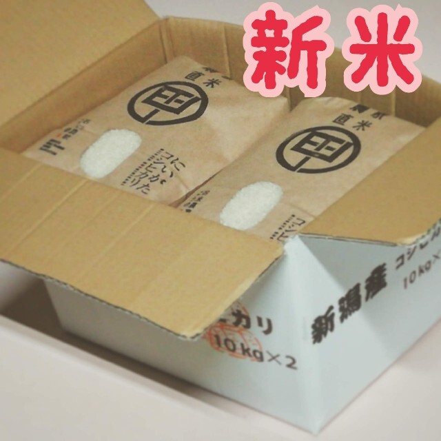 新米　令和3年度産　新潟こしひかり　20kg(5kg×4袋)　特別栽培米 食品/飲料/酒の食品(米/穀物)の商品写真