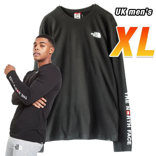 THE NORTH FACE(ザノースフェイス)の限定モデル◆ザ ノースフェイス　ロンT　黒　UK XL 日本L～XL相当 メンズのトップス(Tシャツ/カットソー(七分/長袖))の商品写真