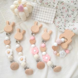 Lovebunny♡ブランケットクリップ おしゃぶりホルダー 歯がため (外出用品)