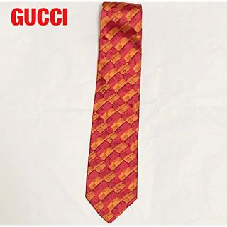 グッチ(Gucci)の【美品】GUCCI　グッチ　総柄ネクタイ　幾何学模様　GG柄　バイカラー(ネクタイ)