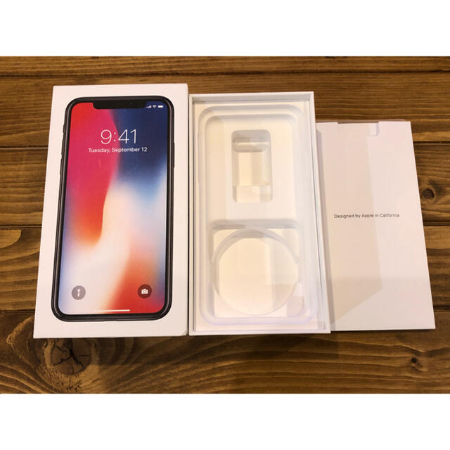 iPhone X iPhone10 64 GB SIMフリー　本体他箱付きスマホ/家電/カメラ