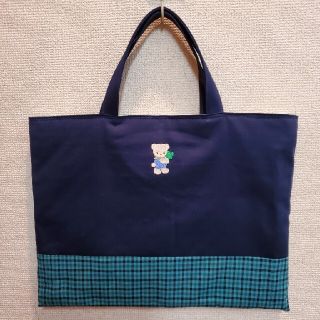 ファミリア ワッペン付 レッスンバッグ ハンドメイド(バッグ/レッスンバッグ)