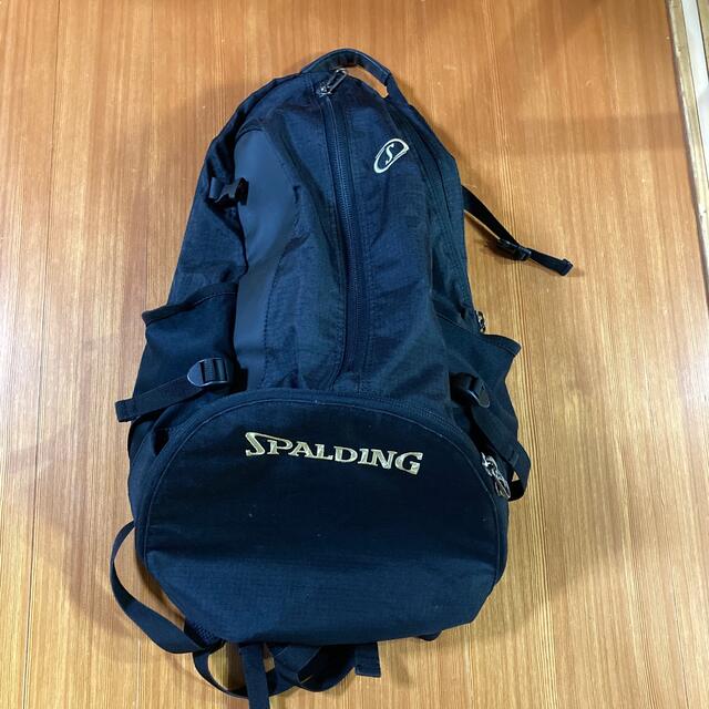 SPALDING リュック 黒×GOLD