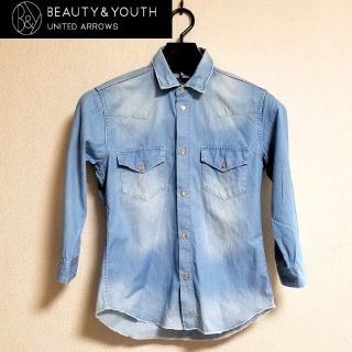 ビューティアンドユースユナイテッドアローズ(BEAUTY&YOUTH UNITED ARROWS)の最終値下げ！！【送料込 超美品】Beauty&Youth Sデニムシャツ　七分袖(シャツ)