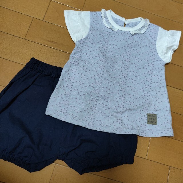 AEON(イオン)の新品タグ付き☆女の子のセットアップ キッズ/ベビー/マタニティのキッズ服女の子用(90cm~)(Tシャツ/カットソー)の商品写真