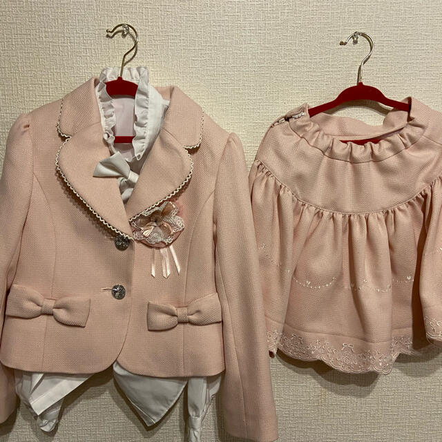 arisana 130センチ　卒園式　入学式　女の子スーツ　ピンク キッズ/ベビー/マタニティのキッズ服女の子用(90cm~)(ドレス/フォーマル)の商品写真