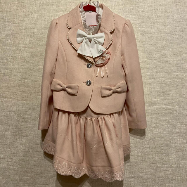 arisana 130センチ　卒園式　入学式　女の子スーツ　ピンク キッズ/ベビー/マタニティのキッズ服女の子用(90cm~)(ドレス/フォーマル)の商品写真