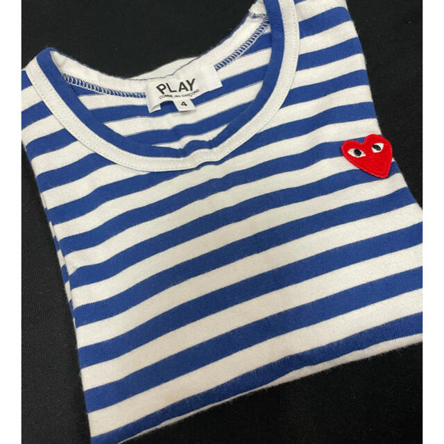 COMME des GARCONS(コムデギャルソン)のコムデギャルソン　プレイ　ロングTシャツ　サイズ4 キッズ/ベビー/マタニティのキッズ服男の子用(90cm~)(Tシャツ/カットソー)の商品写真